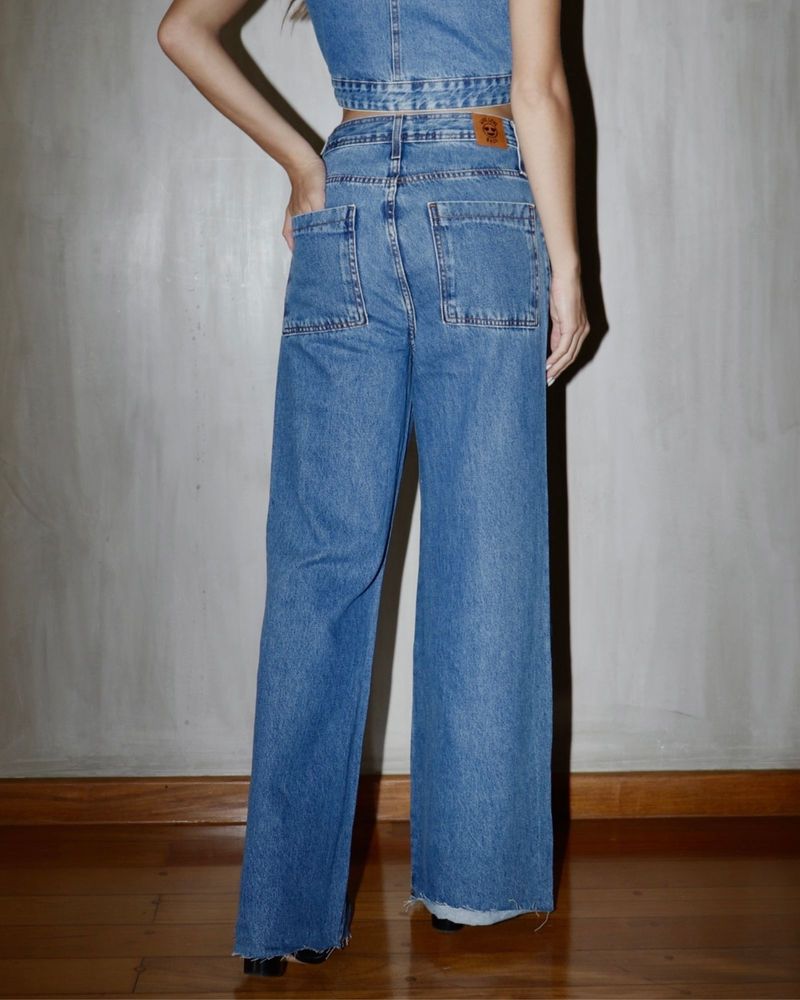 Lee Jeans 5 Pockets Wide Leg Azul